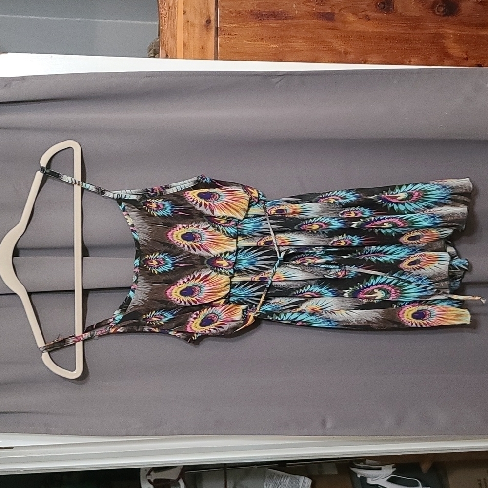 NWT Wet Seal Sundress Navajo Feather Design Adjustable Straps Lined Size XS